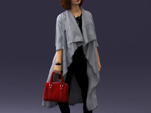 000328 Modern Woman with Red Handbag 1223 3D Model