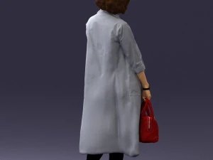 000328 Modern Woman with Red Handbag 1223 3D Model