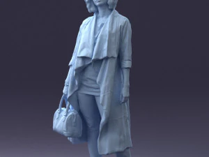000328 Modern Woman with Red Handbag 1223 3D Model