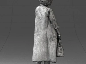 000328 Modern Woman with Red Handbag 1223 3D Model