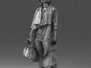 000328 Modern Woman with Red Handbag 1223 3D Model