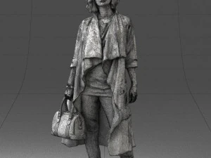 000328 Modern Woman with Red Handbag 1223 3D Model
