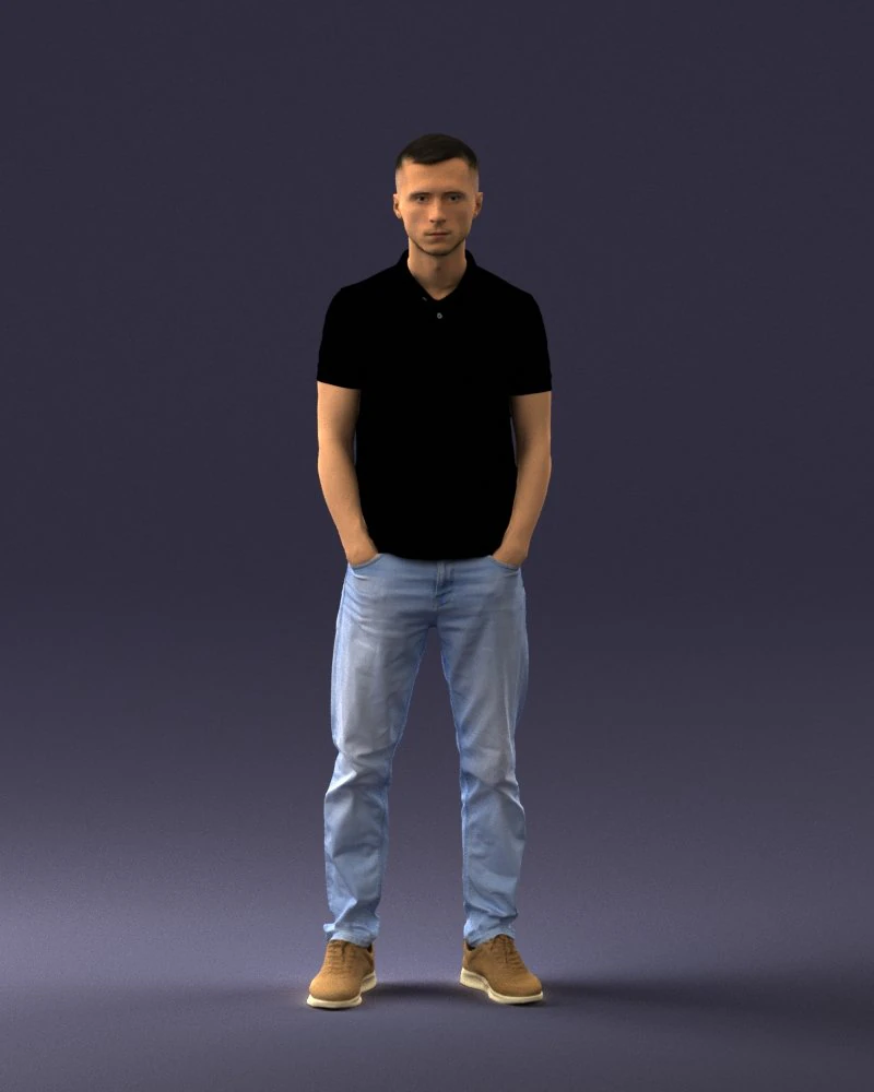 000329 Young Man in Casual Outfit 1226 3dp 3D Print Model .c4d .max .obj .3ds .fbx .stl .blend 