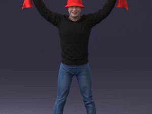 000326 Abanico animando con bufanda 1212 Modelo 3D