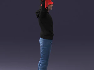 000326 Cheering Fan with Scarf 1212 3D Model