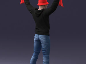 000326 Cheering Fan with Scarf 1212 3D Model
