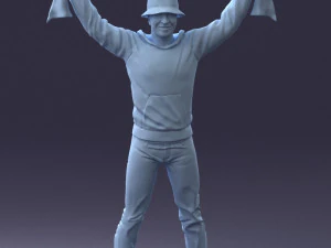 000326 Cheering Fan with Scarf 1212 3D Model