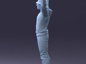000326 Cheering Fan with Scarf 1212 3D Model