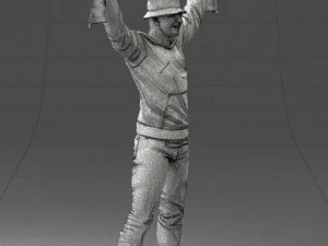 000326 Cheering Fan with Scarf 1212 3D Model