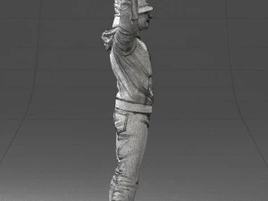 000326 Cheering Fan with Scarf 1212 3D Model