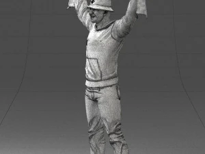 000326 Cheering Fan with Scarf 1212 3D Model