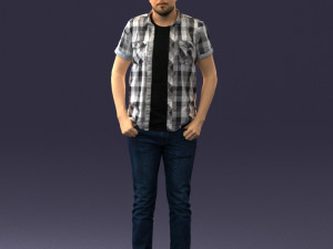 man in a plaid shirt 1202 3D Model