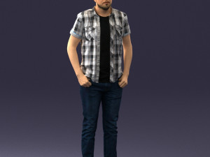 man in a plaid shirt 1202 3D Model