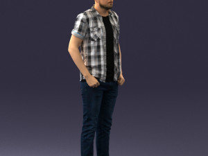 man in a plaid shirt 1202 3D Model