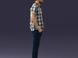 man in a plaid shirt 1202 3D Model