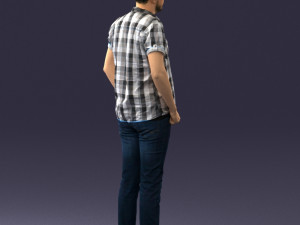 man in a plaid shirt 1202 3D Model