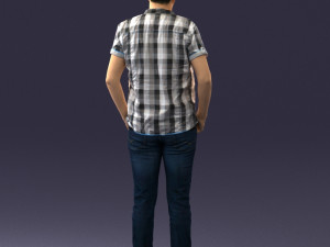 man in a plaid shirt 1202 3D Model