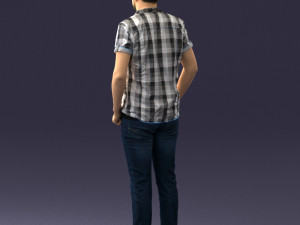 man in a plaid shirt 1202 3D Model