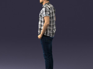 man in a plaid shirt 1202 3D Model