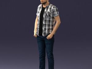 man in a plaid shirt 1202 3D Model