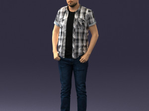 man in a plaid shirt 1202 3D Model