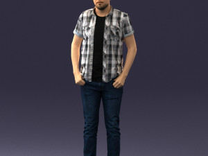 man in a plaid shirt 1202 3D Model