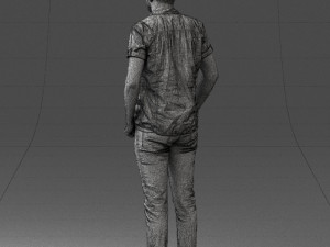 man in a plaid shirt 1202 3D Model