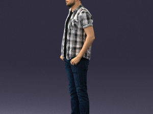 man in a plaid shirt 1202 3d print ready 3D-printmodel