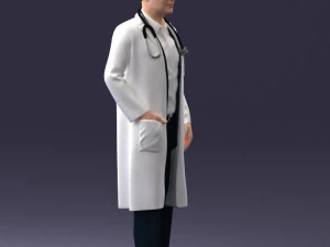 000321 Male Doctor in White Lab Coat 1121 3D Model