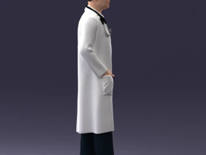 000321 Male Doctor in White Lab Coat 1121 3D Model