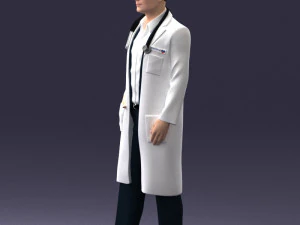 000321 Male Doctor in White Lab Coat 1121 3D Model