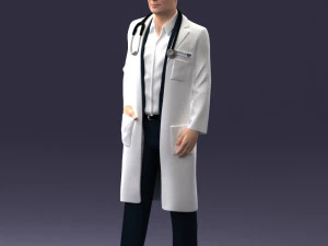 000321 Male Doctor in White Lab Coat 1121 3D Model