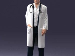 000321 Male Doctor in White Lab Coat 1121 3D Model