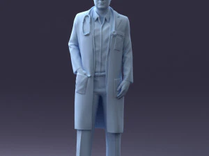 000321 Male Doctor in White Lab Coat 1121 3D Model