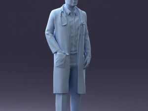 000321 Male Doctor in White Lab Coat 1121 3D Model