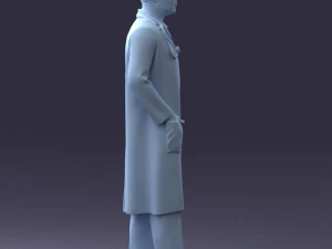 000321 Male Doctor in White Lab Coat 1121 3D Model