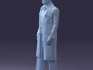 000321 Male Doctor in White Lab Coat 1121 3D Model