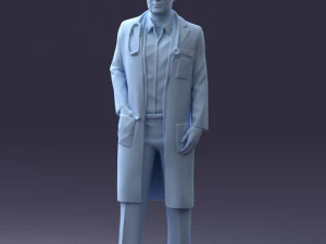 000321 Male Doctor in White Lab Coat 1121 3D Model