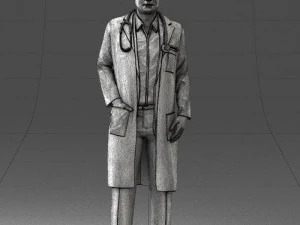 000321 Male Doctor in White Lab Coat 1121 3D Model