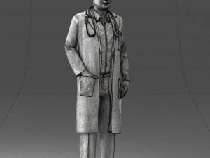 000321 Male Doctor in White Lab Coat 1121 3D Model