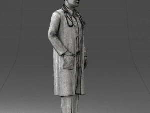 000321 Male Doctor in White Lab Coat 1121 3D Model
