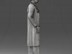 000321 Male Doctor in White Lab Coat 1121 3D Model