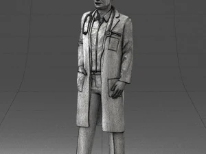 000321 Male Doctor in White Lab Coat 1121 3D Model