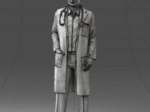 000321 Male Doctor in White Lab Coat 1121 3D Model