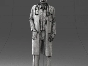 000321 Male Doctor in White Lab Coat 1121 3D Model