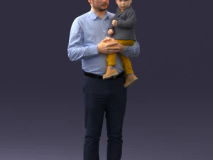 000324 Father Holding Child 1206 3dp 3D Print Model