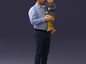 000324 Father Holding Child 1206 3dp 3D Print Model