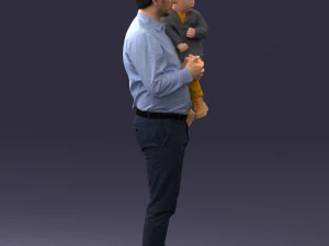 000324 Father Holding Child 1206 3dp 3D Print Model