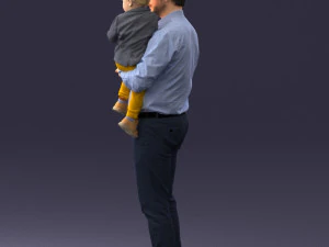 000324 Father Holding Child 1206 3dp 3D Print Model