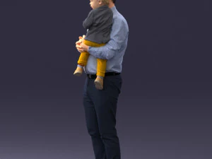 000324 Father Holding Child 1206 3dp 3D Print Model